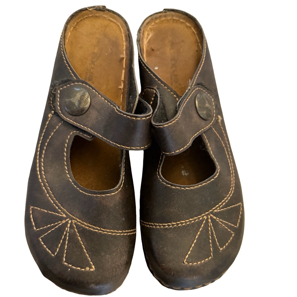 Romika Melissa clogs Mary Jane Leather Slip-On Chocolate mules Size 40 - Picture 2 of 6